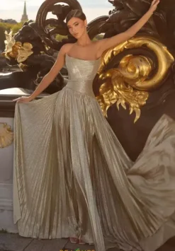 A Line|Long Dresses^Tarik Ediz 98200 Gold