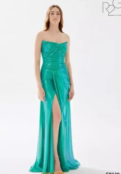 Long Dresses|Plus Sized Dresses^Tarik Ediz 52039 Emerald