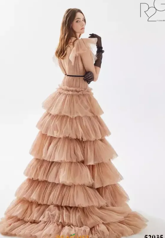 Long Dresses|Plus Sized Dresses^Tarik Ediz 52035 Champain