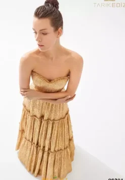 Long Dresses|Plus Sized Dresses^Tarik Ediz 98201 Gold