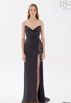 Fitted|Long Dresses^Tarik Ediz 52013 Black