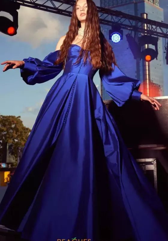Long Sleeve Prom Dresses|Long Dresses^Tarik Ediz 52010 Royal Blue