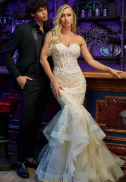 Long Dresses|Plus Sized Dresses^Tiffany 16103 Ivory/Champagne