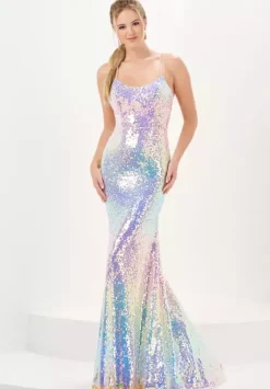 Fitted|Long Dresses^Tiffany 16051 Multi