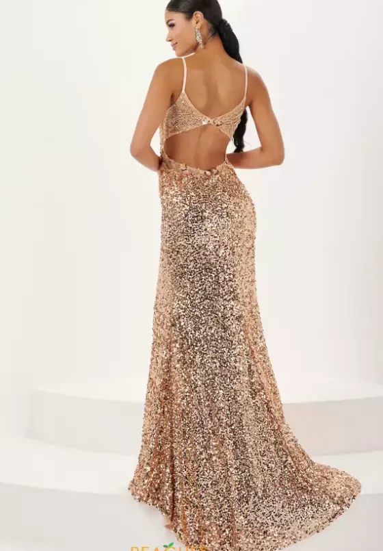 Fitted|Long Dresses^Tiffany 16059 Gold