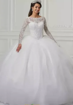 Quince Dresses With Sleeves|Plus Sized Quince Dresses^Tiffany Quinceanera 56424 Ivory/Ivory