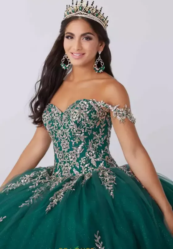 Sweet Sixteen|Plus Sized Quince Dresses^Tiffany Quinceanera 56466 Hunter/Rose Gold