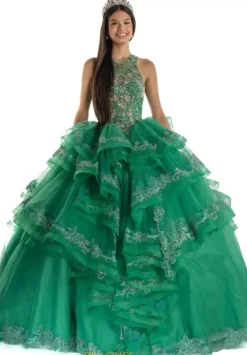 Plus Sized Quince Dresses|Sweet Sixteen^Tiffany Quinceanera 26933 Emerald/Gold