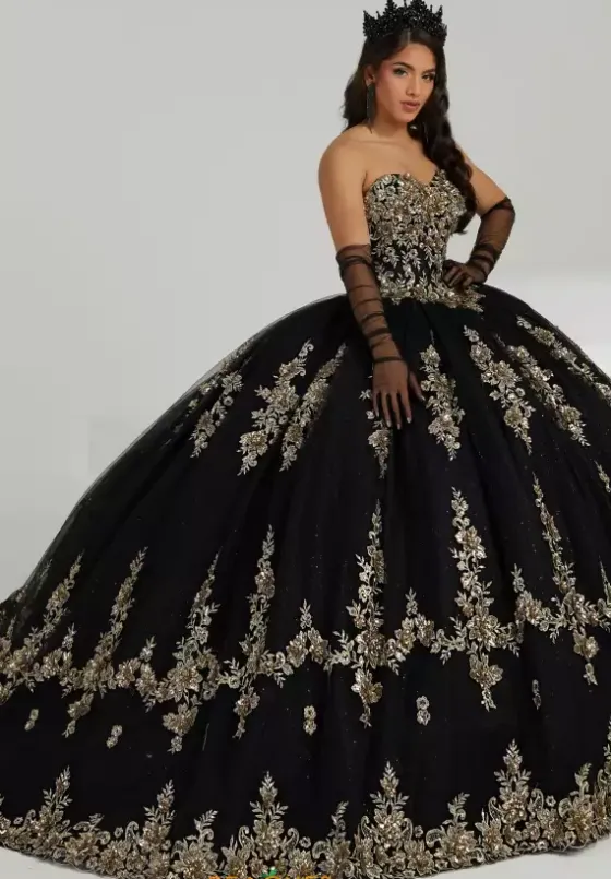 Sweet Sixteen|Plus Sized Quince Dresses^Tiffany Quinceanera 56478 Black