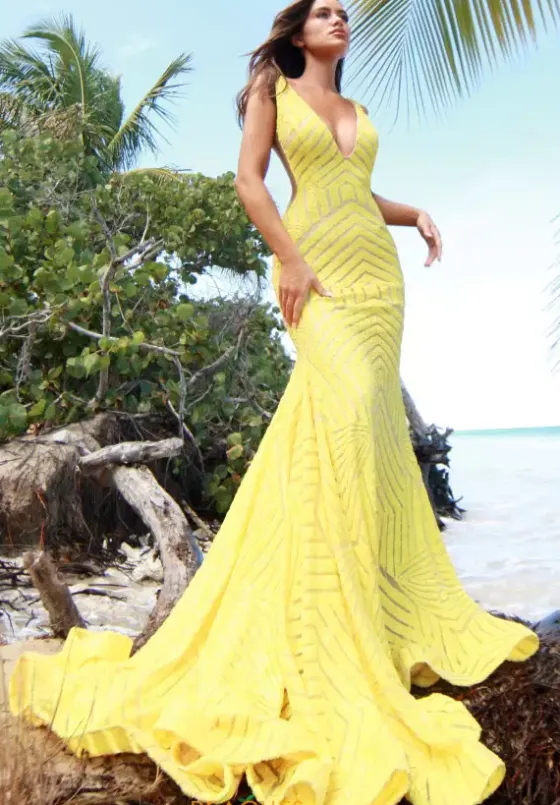 Pageant|Long Dresses^Jovani V Neck Long Fitted Dress 59762