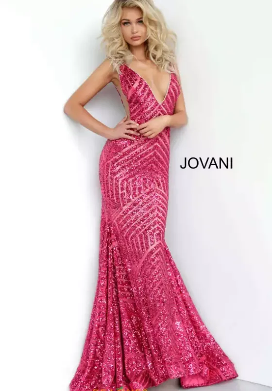 Pageant|Long Dresses^Jovani V Neck Long Fitted Dress 59762