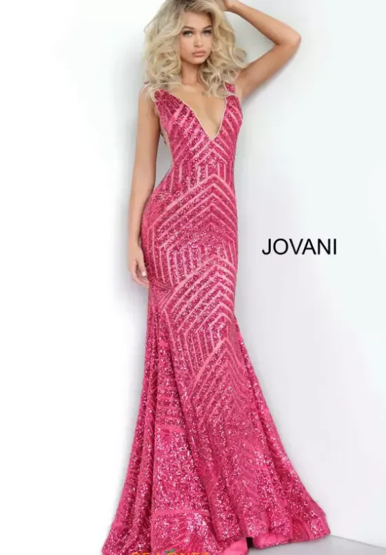Pageant|Long Dresses^Jovani V Neck Long Fitted Dress 59762