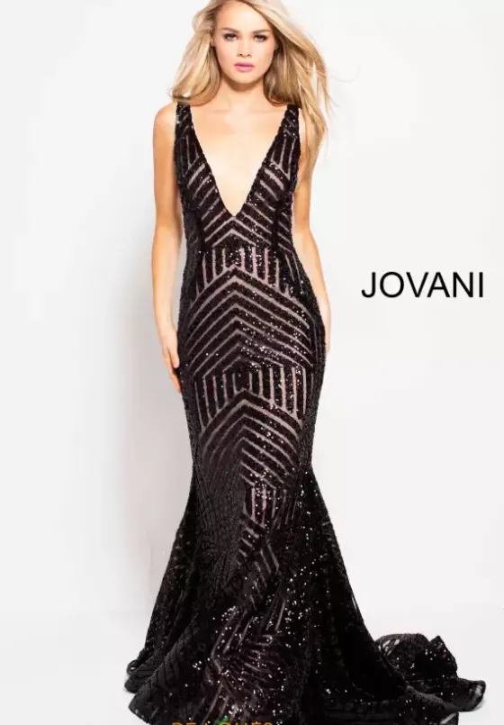 Pageant|Long Dresses^Jovani V Neck Long Fitted Dress 59762