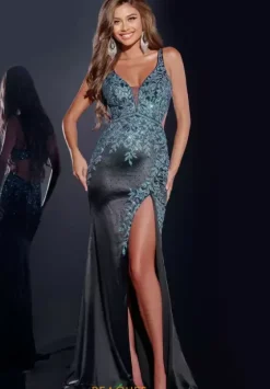 Sexy|Fitted^Jovani V Neckline Long Fitted Dress 43796