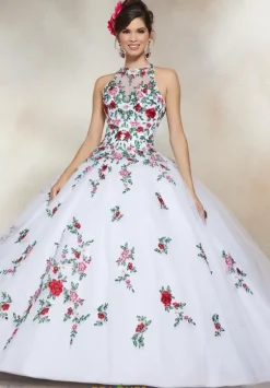 Plus Sized Quince Dresses|Sweet Sixteen^Vizcaya Quinceanera 34006 White