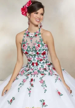 Plus Sized Quince Dresses|Sweet Sixteen^Vizcaya Quinceanera 34006 White