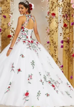 Plus Sized Quince Dresses|Sweet Sixteen^Vizcaya Quinceanera 34006 White