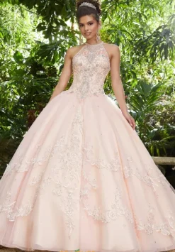 Plus Sized Quince Dresses|Sweet Sixteen^Vizcaya Quinceanera 89256 Champagne/Blush