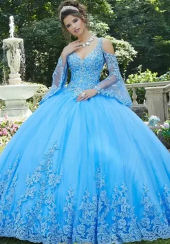 Quince Dresses With Sleeves|Plus Sized Quince Dresses^Vizcaya Quinceanera 89270