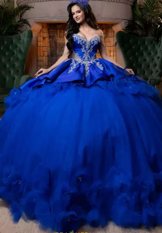 Plus Sized Quince Dresses|Sweet Sixteen^Vizcaya Quinceanera 4080007 Regal Royal/Silver