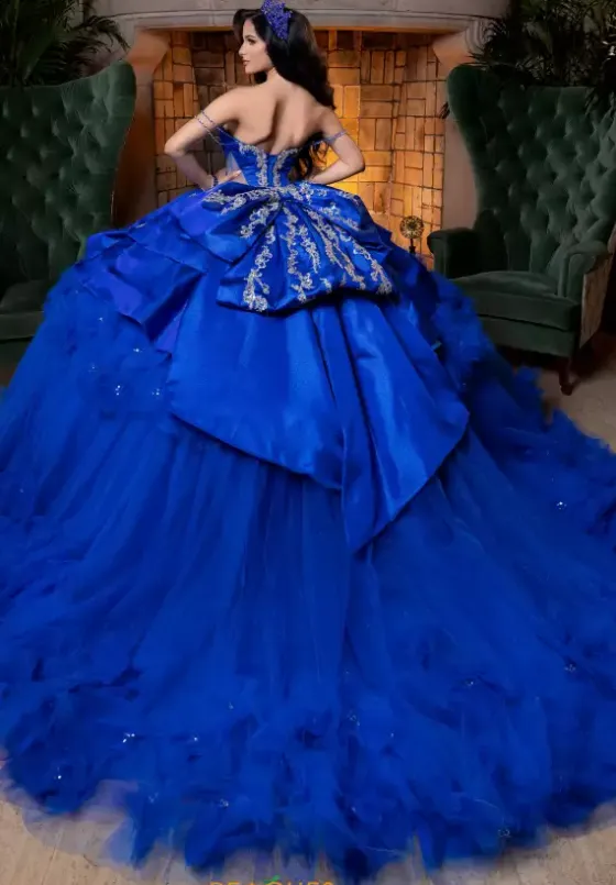 Plus Sized Quince Dresses|Sweet Sixteen^Vizcaya Quinceanera 4080007 Regal Royal/Silver