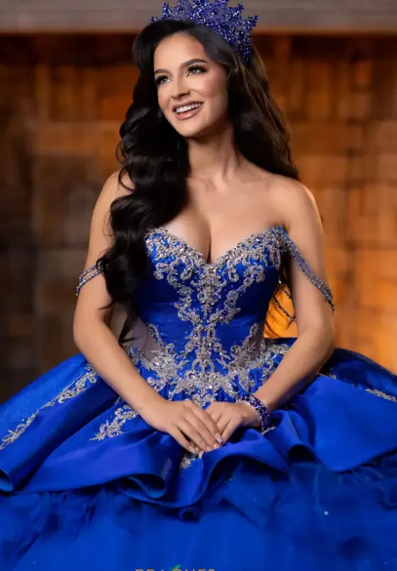 Plus Sized Quince Dresses|Sweet Sixteen^Vizcaya Quinceanera 4080007 Regal Royal/Silver