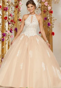 Plus Sized Quince Dresses|Sweet Sixteen^Vizcaya Quinceanera 60072 Ivory/Nude