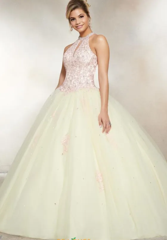 Plus Sized Quince Dresses|Sweet Sixteen^Vizcaya Quinceanera 60072 Ivory/Nude