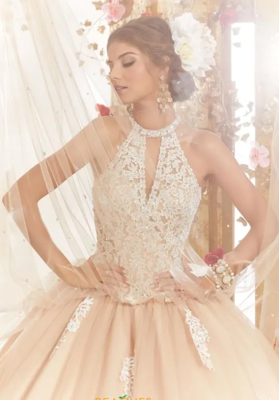 Plus Sized Quince Dresses|Sweet Sixteen^Vizcaya Quinceanera 60072 Ivory/Nude