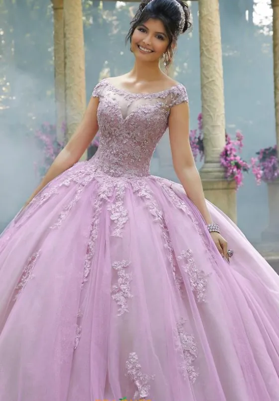 Plus Sized Quince Dresses|Sweet Sixteen^Vizcaya Quinceanera 89269 Frosted Pink