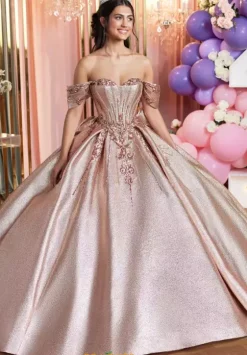 Sweet Sixteen|Plus Sized Quince Dresses^Vizcaya Quinceanera 89519 Rose Gold