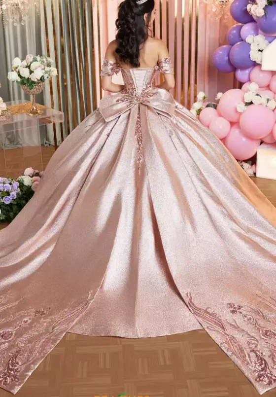 Sweet Sixteen|Plus Sized Quince Dresses^Vizcaya Quinceanera 89519 Rose Gold