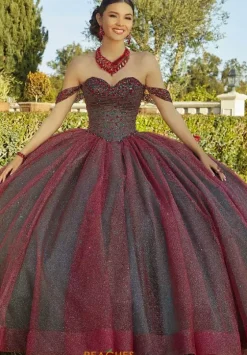 Plus Sized Quince Dresses|Sweet Sixteen^Vizcaya Quinceanera 60184 Sangria/Emerald