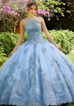 Plus Sized Quince Dresses|Sweet Sixteen^Vizcaya Quinceanera 89284 Frost Blue