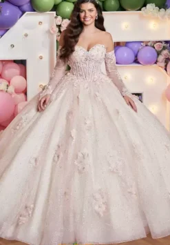 Sweet Sixteen|Quince Dresses With Sleeves^Vizcaya Quinceanera 89512