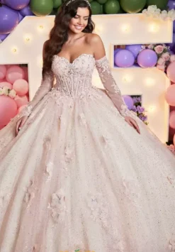 Sweet Sixteen|Quince Dresses With Sleeves^Vizcaya Quinceanera 89512