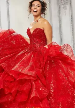 Plus Sized Quince Dresses|Sweet Sixteen^Vizcaya Quinceanera 89312 Red
