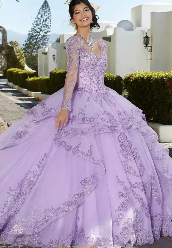 Sweet Sixteen|Quince Dresses With Sleeves^Vizcaya Quinceanera 89352