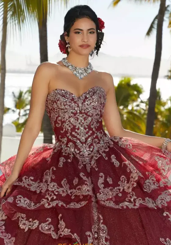 Sweet Sixteen|Quince Dresses With Sleeves^Vizcaya Quinceanera 89352