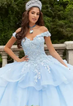 Sweet Sixteen|Plus Sized Quince Dresses^Vizcaya Quinceanera 89409 Light Blue
