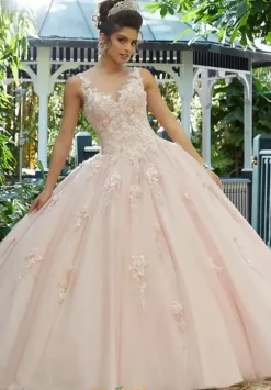 Plus Sized Quince Dresses|Sweet Sixteen^Vizcaya Quinceanera 89244 Blush