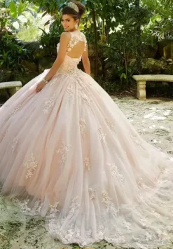 Plus Sized Quince Dresses|Sweet Sixteen^Vizcaya Quinceanera 89244 Blush