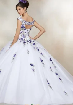 Plus Sized Quince Dresses|Sweet Sixteen^Vizcaya Quinceanera 34005 White