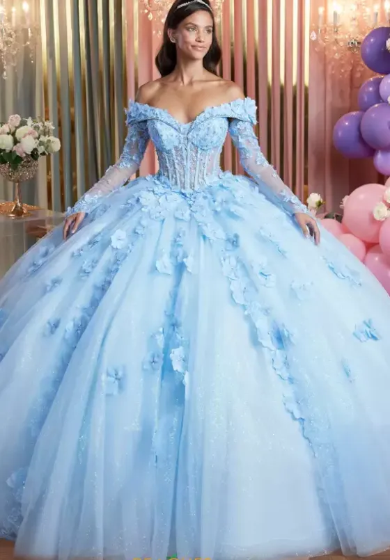 Quince Dresses With Sleeves|Plus Sized Quince Dresses^Vizcaya Quinceanera 89505