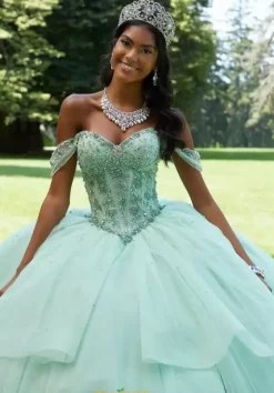 Sweet Sixteen|Plus Sized Quince Dresses^Vizcaya Quinceanera 89449 Sage