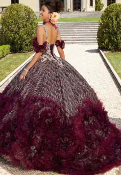 Plus Sized Quince Dresses|Sweet Sixteen^Vizcaya Quinceanera 34041 Purple/Gold