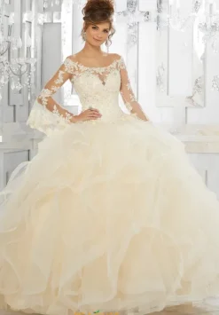 Quince Dresses With Sleeves|Plus Sized Quince Dresses^Vizcaya Quinceanera 89153