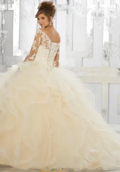 Quince Dresses With Sleeves|Plus Sized Quince Dresses^Vizcaya Quinceanera 89153