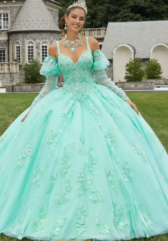 Sweet Sixteen|Quince Dresses With Sleeves^Vizcaya Quinceanera 89407