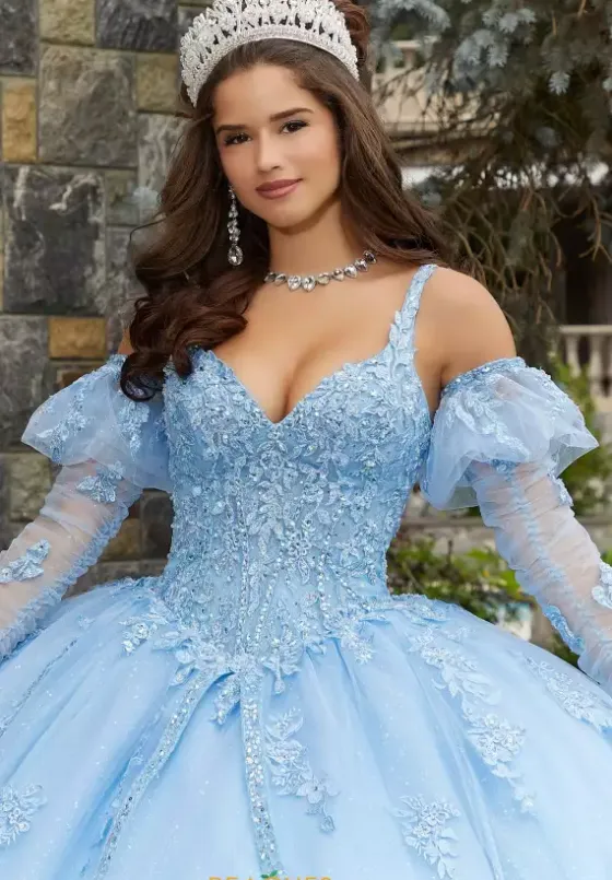 Sweet Sixteen|Quince Dresses With Sleeves^Vizcaya Quinceanera 89407